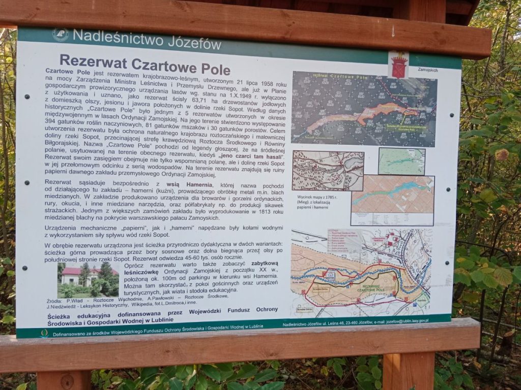 Tablica Informacyjna Nadleśnictwo Józefów Rezerwat Czartowe Pole